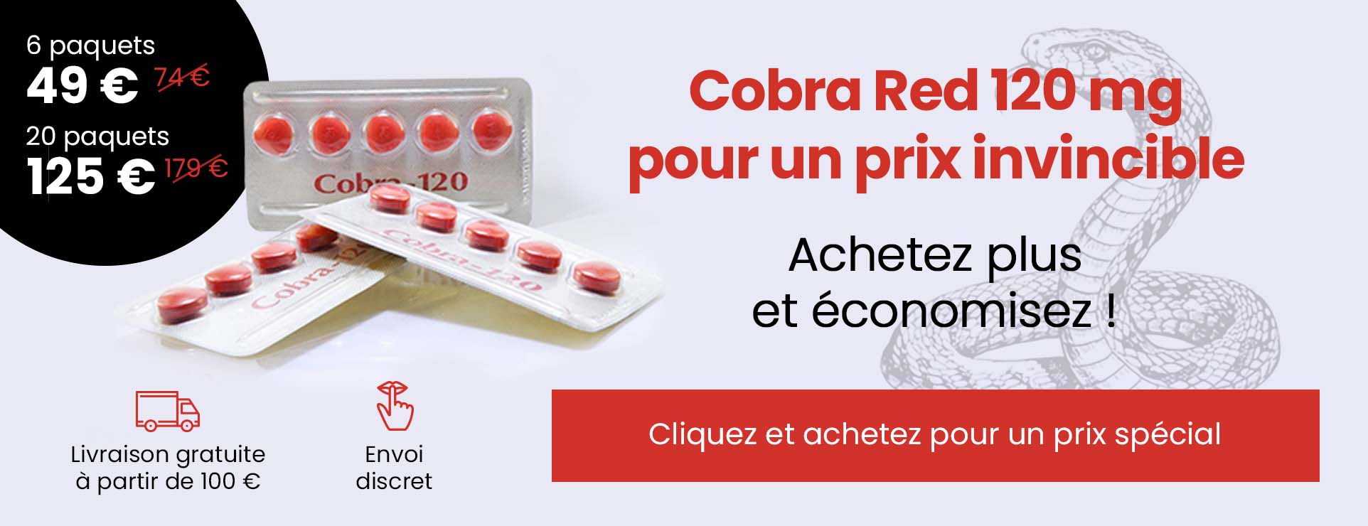 Cobra 120 mg Sildenafil – offre spéciale