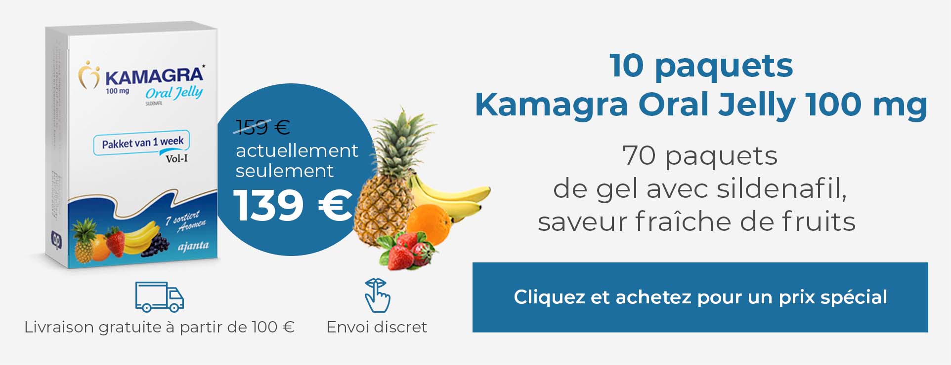 Kamagra Oral Jelly 100 mg Sildenafil – offre spéciale