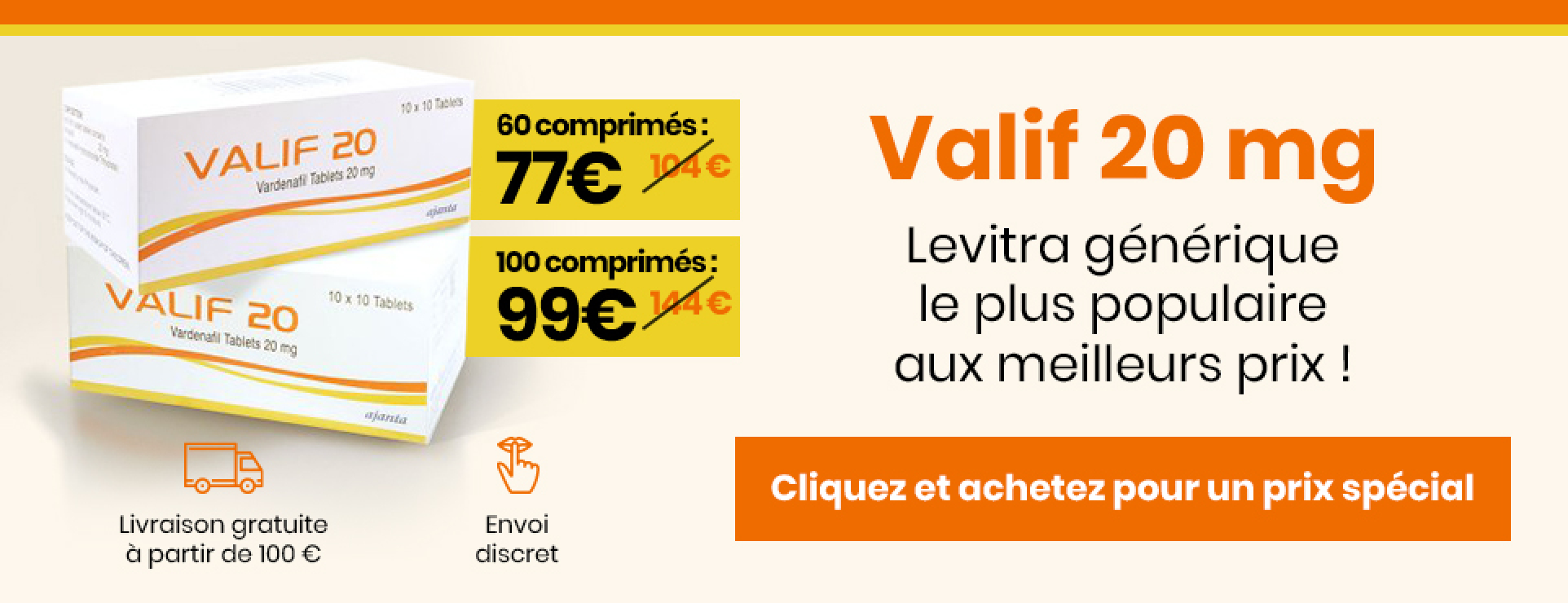 Valif 20 mg Vardenafil – offre spéciale