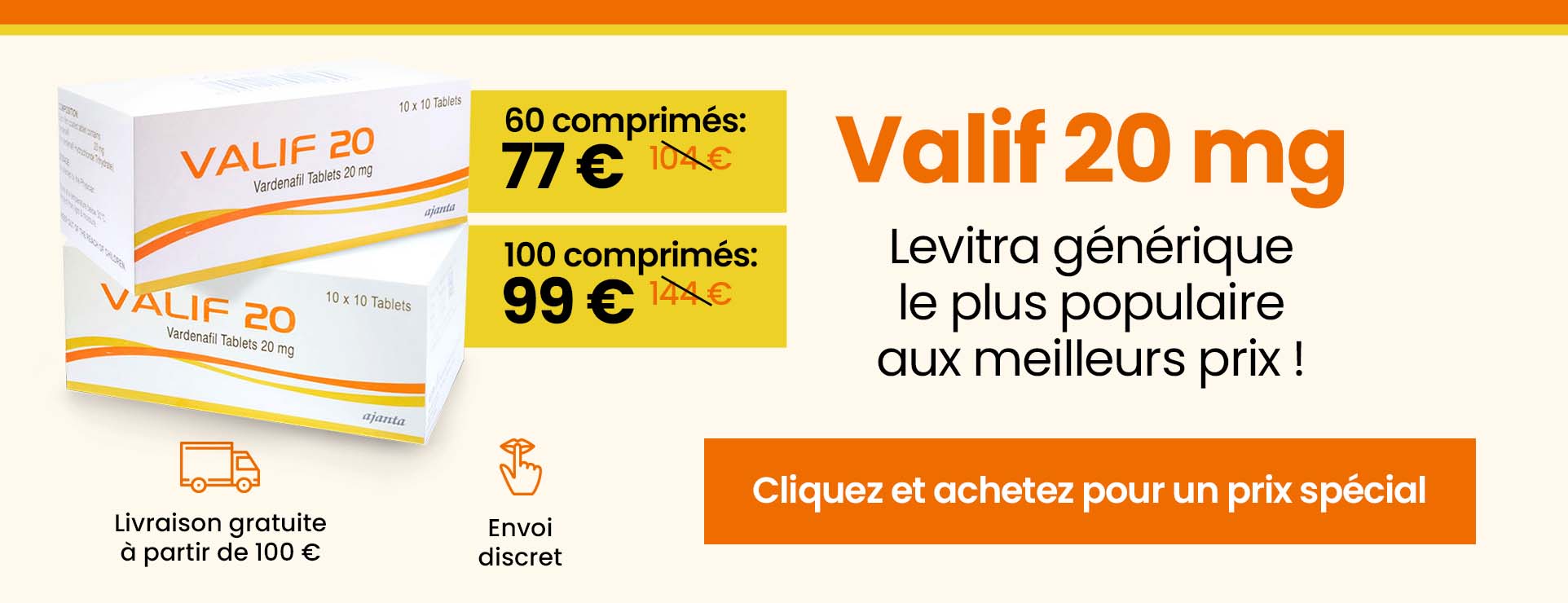 Valif 20 mg Vardenafil – offre spéciale