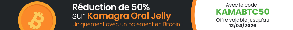 Kamagra Oral Jelly - 50 % de réduction uniquement avec paiement en Bitcoin